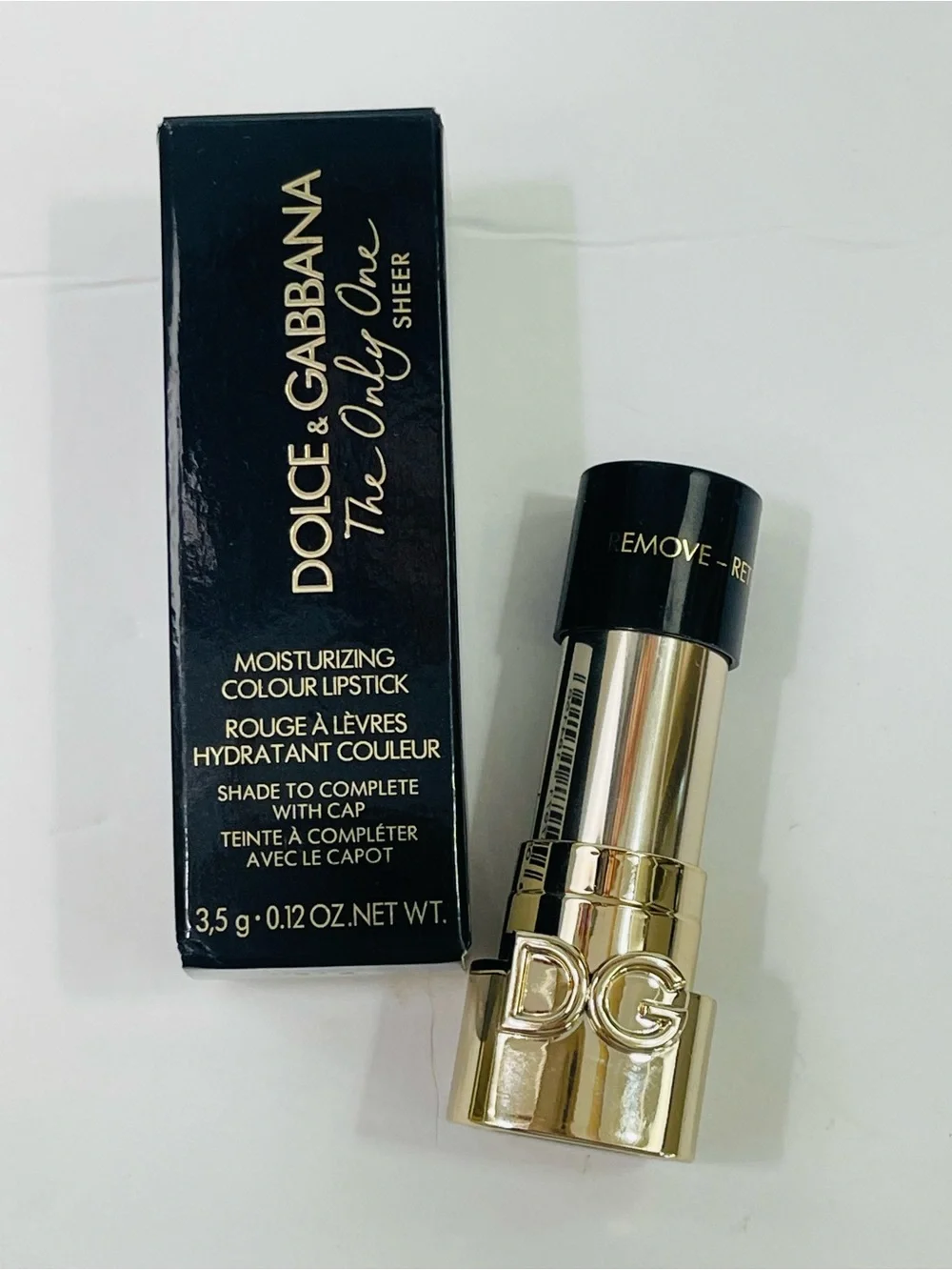 Dolce & Gabbana Gold and Black The Only One Sheer Lipstick Box